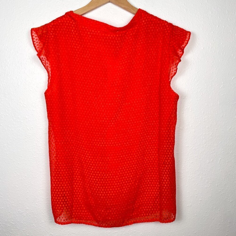 NWT Calvin Klein Work Wear Office Red Blouse With 3-D Swiss Dot Pattern Sz. L - Picture 6 of 9
